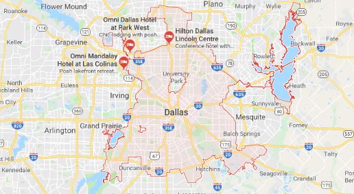 map of dallas tx ac and heating service area